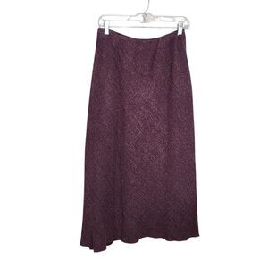 J.Jill Vintage Skirt 10P Purple Wool Blend Midi Work Office